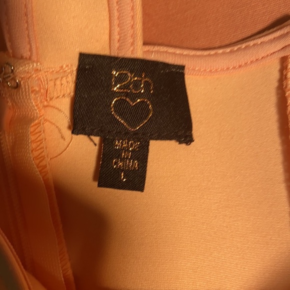 12th Heart Body Con Dress Color Block Peach Size L - Picture 7 of 9